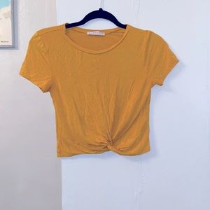 Yellow Knotted Crop top